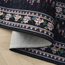 Area Rugs 8x10 Clearance Impressionist-Style Vintage Washable Area Rug Non Slip Low Pile Large Rug for Bedroom Farmhouse Dining Room Kids Playroom, Black by TinyTreasures Baby Boutique