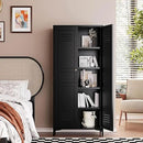 Letaya Black Storage Cabinet with Feets-Metal Home Kitchen Pantry Cabinets with Doors and Adjustable Shelves,Organization Locker for Cupboard/Bedroom/Dining/Living/Bathroom/Office/Garage Room (Black) by CozyNest Decor