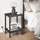 TUTOTAK End Table with Charging Station, Small Side Table with Outlets, Nightstand Bedside Table, 2-Tier Storage Shelf for Small Space, Living Room, Bedroom, Charcoal Grey TB01BY040 by CozyNest Decor