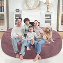 7FT Bean Bag Chair, Large Bean Bag Chairs with Memory Foam Filled, Fluffy Beanbag Sofa with Dutch Velvet Cover, Round BeanBag Chairs for Living Room, Playroom - Dusty Pink by TinyTreasures Baby Boutique
