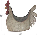 Deco 79 Metal Rooster Indoor Outdoor Planter Large Planter Pot, Planter 12" x 8" x 16", Gray by GreenHaven Gardens