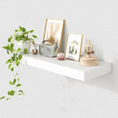 Deep Floating Shelves for Wall | 30 Inch Wide x 12 Inch White Floating Shelves | 30W x 12D Rustic Wood Wide Shelves | Deep Large Shelves for Wall | Bookshelf Laundry Shelf TV Shelf by CozyNest Decor