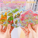 4 Sets DIY 3D House Stickers - Four Seasons Theme: Create Your Own Cute Cartoon Miniature Scene Sticker Art Kit for Kids & Adults, Stress Relief (Spring Summer Autumn Winter Theme) by TinyTreasures Baby Boutique