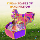 Playz 5pc Kids' Play Tents & Tunnels - Ball Pit for Toddlers, Basketball Hoop, Crawling Tubes, Pop-Up Playhouses, Baby Obstacle Course for Indoor or Outdoor Use by TinyTreasures Baby Boutique