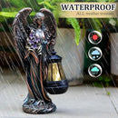 Solar Angel Outdoor Garden Decor Statues – 13.2 inches Solar Outdoor Sculptures for Outside Yard Art Patio Balcony Front Lawn Ornaments Gifts for Mom Grandma Women（Bronze） by CozyNest Decor