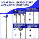 Decorative Solar Lights, Outdoor Solar Bird Stake Lights, Hand Blown Glass Decorative Garden Pathway Lights Outdoor Waterproof Glass Stakes (Dark Blue) by GreenHaven Gardens