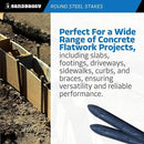 Sandbaggy Round Steel Concrete Form Stakes with Nail Holes - Rust Resistant Coating - Removable, Reusable (40, 3/4 in X 12 in) by CozyNest Decor