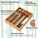 Silverware Organizer Kitchen Drawer Organizer Utensil Organizer Acacia Silverware Holder Cutlery Organizer in Drawer Flatware Organizer Tray(5 slots, Acacia by CozyNest Decor
