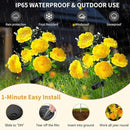 Neporal Solar Flowers Outdoor Waterproof, 4PK 7-Stem Yellow Camellia with 2 Lighting Modes & Romantic Warm Light, Solar Lights Outdoor Decorative for Garden, Yard, Pathway, Gardening Gifts for Women by GreenHaven Gardens