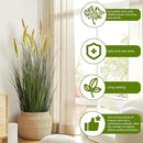 Green Onions Fake Plants,Artificial Plants Indoor, Fake Grass Decor Green Plant Fake Outdoor Flowers Fake Succulents,Artificial Tall Grass Plants with Pots House Decorative(36“ 2 Pack) by CozyNest Decor