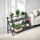 Deluxe 2-Tier Aluminum Plant Stand Indoor/Outdoor, Weather-Resistant Flower Pot Rack, Stylish & Lightweight Plant Stands for Garden, Balcony & Living Room by GreenHaven Gardens