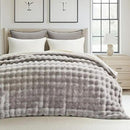 EVERGRACE Ultra Soft Luxury Fluffy Ridgeline Faux Rabbit Fur Throw Blanket, Thick Warm Fuzzy Blankets for Winter, Cozy Plush Reversible Blanket for Couch, Bed, Sofa, Taupe, 80x90 Inches, 870 GSM by CozyNest Decor