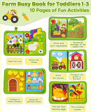 Busy Book for Toddlers 1-3, Montessori Toys for 1 2 Year Old Boy Girl Birthday Gifts, Busy Board Educational Learning Toys for 1+ Year Old, Toddler Airplane Travel Toy Farm Animals Activity Books by TinyTreasures Baby Boutique
