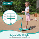 Gotrax KS1 Kids Kick Scooter, LED Lighted Wheels and 3 Adjustable Height Handlebars, Lean-to-Steer & Widen Anti-Slip Deck, 3 Wheel Scooter for Boys & Girls Ages 2-8 and up to 110 Lbs by TinyTreasures Baby Boutique