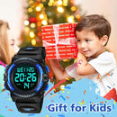 Kids Watch,Boys Watch for 3-15 Year Old Boys,Digital Sport Outdoor Multifunctional Chronograph LED 50 M Waterproof Alarm Calendar Analog Watch for Children with Silicone Band,Kids Gift by TinyTreasures Baby Boutique