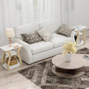 End Table Set of 2 with Charging Station, Side Table with USB Ports and Outlets, Nightstand, 3 Tier End Table with Storage Shelf for Living Room, Bedroom (White Set of 2) by CozyNest Decor