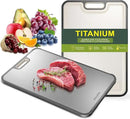 Mushu Titanium Cutting Boards for Kitchen,Upgrated Double Sided Food-Grade 100% Pure Titanium w/Wheat Straw PP Chopping Board for Meat Vegetable Fruit,Easy to Clean,Kitchen Gifts Large Size by CozyNest Decor