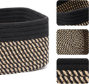 Small Storage Baskets for Organizing | Closet Organizer Bins | Shelf Toy Basket | Woven Rope Baskets | Cube Decorative Box | Shallow Basket | 11.5x7.5x4.7” | 4 Packs Black Brown by GreenHaven Gardens