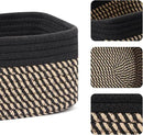 Small Storage Baskets for Organizing | Closet Organizer Bins | Shelf Toy Basket | Woven Rope Baskets | Cube Decorative Box | Shallow Basket | 11.5x7.5x4.7” | 3 Packs Black Brown by CozyNest Decor