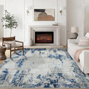 8x10 Area Rugs for Living Room Rug Washable: Modern Large Rug for Dining Room Bedroom Carpet Non Slip 8 by 10 Indoor Abstract Nursery Home Office Blue White by TinyTreasures Baby Boutique