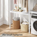 5-Tier Over-The-Washer Shelf - Adjustable 28" Laundry Organizer with 100lb Double Wood Shelves, Space-Saving Storage Unit for Small Homes (White) by CozyNest Decor
