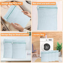 4-Piece Blue Medium Durable Organic Cotton Mesh Laundry Bags with Sturdy Zippers and Breathable Mesh are Delicate Laundry Bags for Underwear, Clothes, Pants and Socks by TinyTreasures Baby Boutique
