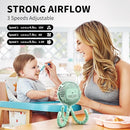 AMACOOL Battery Operated Stroller Fan Flexible Tripod Clip On Fan with 3 Speeds and Rotatable Handheld Personal Fans for Car Seat Crib Bike Treadmill (Green) by TinyTreasures Baby Boutique