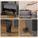 Noelse Convertible Futon Sofa Bed, 3-in-1 Multi-Functional Sleeper Chair Bed, Adjustable Backrest Recliner with Modern Linen Fabric for Living Room Bedroom Apartment Small Space, Dark Grey by CozyNest Decor