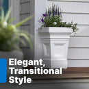 Step2 Atherton Square Planter, Large Planters for Outdoor Plants, Gardening and Flower Pot for Patio or Porch, Efficient Drainage, Durable Plastic, Classic White by CozyNest Decor