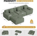 122" Modern L Shaped Modular Sectional Sofa, Boneless Couches for Living Room with Ottoman,4 Seater Convertible Chenille Cloud Couch Sofa Set, No Assembly Required, Green 1 PCS by CozyNest Decor