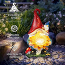 Solar Garden Decor Gnome Statues with Sunflower and Crackle Glass Globe Lights Gnome Outdoor Decorations for Garden Yard Patio Lawn, Unique Housewarming Gifts by GreenHaven Gardens