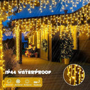 JMEXSUSS 38.8FT Icicle Lights for Outside, 400 LED Icicle Christmas Light Outdoor Indoor Plug in, Warm White Curtain String Lights for Wedding House Patio Party Fireplace Holiday Decorations by GreenHaven Gardens