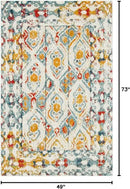 Unique Loom Rosso Collection Vintage, Geometric, Bohemian, Traditional, Distressed, Southwestern Area Rug, 4' 0" x 6' 0", Multi/Ivory by CozyNest Decor