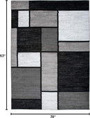 Rugshop Contemporary Modern Boxes for Home Office,Living Room,Bedroom,Kitchen Non Shedding Area Rug 3'3" x 5'3" Gray by TinyTreasures Baby Boutique