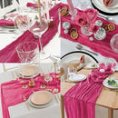 Hot Pink 20 Pack Cheesecloth Table Runner 10FT Boho Fabric Rustic Cheese Cloth Table Runner for Wedding 20 x 120 Inch Long Bridal Shower Baby Shower Gauze Sheer Birthday Party Table Decorations by CozyNest Decor