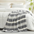 Snuggle Sac Queen Size Bed Blanket Stripe Black, Super Soft Warm Bedding Blankets Cozy Knit Fuzzy Plush Blankets for Bed, Living Room, Stripe Black, Queen 90"x90" by TinyTreasures Baby Boutique