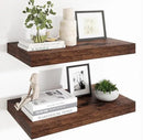 Heimlove 24 x 12 Inch Deep Floating Shelves Wall Mounted with Invisible Brackets,Storage Hanging Shelf for Wall Decor in Bathroom, Bedroom, Kitchen, Living Room, Office Set of 2 (Rustic Brown) by CozyNest Decor