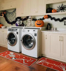 Halloween Kitchen Mat Set of 2, Spooky Skeleton Gothic Halloween Kitchen Decor, Halloween Rug for Floor, Indoor Spooky Home Decor with Non-Slip Backing,17 x 29 Inch & 17 x 47 Inch by CozyNest Decor