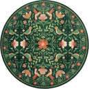Moynesa Machine Washable Round Rug, 6ft Circle Area Rug for Living Room Non Slip, Ultra Thin, Soft, Indoor Boho Bird Dark Green 6'x6' Carpet for Bedroom Office Under Table Kid Playroom by TinyTreasures Baby Boutique