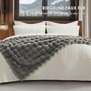 EVERGRACE Ultra Soft Luxury Fluffy Ridgeline Faux Rabbit Fur Throw Blanket, Thick Warm Bubble Throw for Bed, Cozy Plush Reversible Blankets for Couch, Chair, Sofa, Grey, 50x60 Inches, 870 GSM by CozyNest Decor