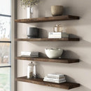 Rustic Elm Wood Floating Shelf for Wall, Live Edge 48"W x 9.2"D x 1.4"H, 1 Pack with Invisible Bracket, Large Wall Mounted Storage Shelf for Living Room Bedroom Kitchen Bathroom Decor, Walnut Finish by TinyTreasures Baby Boutique