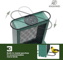 Kingsyard Metal Mesh Bird Feeder for Outdoors Hanging, Finch Feeder for Nyjer/Thistle, Sliding Mesh & Built-in Perch, Recycled Plastic, Green by CozyNest Decor