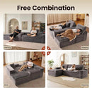 ovios 105” Modular Sectional Sofa with Thicken Seat Cushion, Cloud Couch with Deep Seat, Modern L-Shape Sofas Couches with Chaise,Upholstered Couches for Living Room Bedroom,Grey by CozyNest Decor