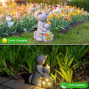 Solar Garden Statues Loving Cat Figurine Lights for Outside, Yard Decorations Outdoor, Garden Decor Unique Mothers Day Birthday Housewarming Gifts for Mom, Women by CozyNest Decor