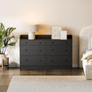 Cozy Castle Baby Dresser with 6 Drawers and Large Table Top, Multi-Functional Chest of Drawer, Drawer Dresser with Three-Sided High Rails for Nursery, Children's Room, Bedroom, Black by TinyTreasures Baby Boutique