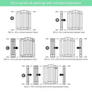 Ingenuity Decorative Extra Tall Baby Gate & Dog Gate, 28.5"-48" Wide, 36" Tall, Hardware or Pressure Mounted, Install on Top or Bottom of Stairs, Banister, or Doorway - Bronze by TinyTreasures Baby Boutique