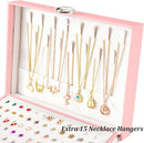 Earrings Jewelry Box for Girls, 5 Layers Jewelry Organizer with Earring Holder Organizer for Girls Earring Organizer Jewelry Boxes for Women Earrings and Necklaces Jewelry Box Organizer Pink by TinyTreasures Baby Boutique