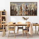 Mofutinpo Abstract Modern Canvas Wall Art for Living Room Cityscape New York Wall Decor City Theme Paintings Brown Framed Pictures Office Artwork Wall Decor Bedroom Above Bed by CozyNest Decor