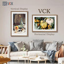 VCK 24x36 Poster Frame 3 Pack - Brown Walnut, Natural Textured Solid Wood Picture Frame, Wall Mounting Hanging by CozyNest Decor