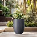 Kante 21.7" H Dark Gray Concrete Tall Planter, Large Outdoor Indoor Decorative Pot with Drainage Hole and Rubber Plug, Modern Round Style for Home and Garden by GreenHaven Gardens